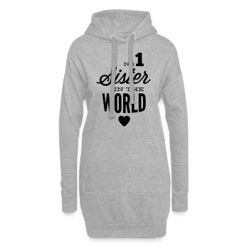 no1 sister of the world - Sweat-shirt à capuche long Femme - gris chiné - Devant