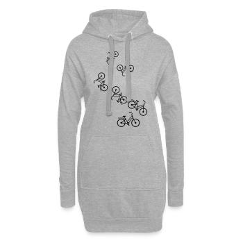 Fahrrad Icon - Hoodie-Kleid - Grau meliert - Vorne