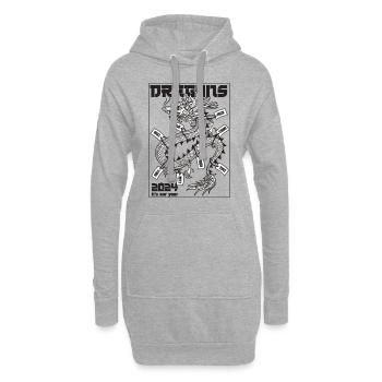 Année des Dragons - Sweat-shirt à capuche long Femme - gris chiné - Devant