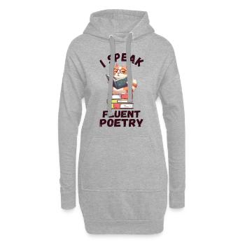 Ich spreche fließend Poesie - Hoodie-Kleid - Grau meliert - Vorne