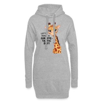 Lasst uns einen fantastischen Tag haben - Giraffe - Hoodie-Kleid - Grau meliert - Vorne