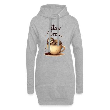 Slow Brew Kaffee Faultier - Hoodie-Kleid - Grau meliert - Vorne