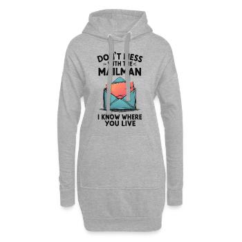 Lustiger Spruch für Postboten - Hoodie-Kleid - Grau meliert - Vorne