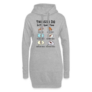Was ich in meiner Freizeit mache: Alles über Pferd - Hoodie-Kleid - Grau meliert - Vorne