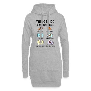 Was ich in meiner Freizeit mache: Alles über Pferd - Hoodie-Kleid - Grau meliert - Vorne
