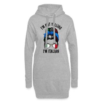 Ich schreie nicht ich bin Italiener - Hoodie-Kleid - Grau meliert - Vorne
