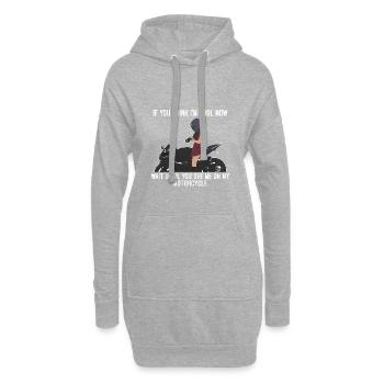 Motorrad Design, Mädchen Führerschein - Hoodie-Kleid - Grau meliert - Vorne