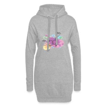 Serotonin chemische zusammensetzung wasserfarbe - Hoodie-Kleid - Grau meliert - Vorne
