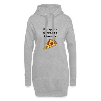 Pizza Pizza Pizza - Sweat-shirt à capuche long Femme - gris chiné - Devant