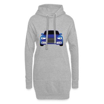 Blaues Auto graphic design - Hoodie-Kleid - Grau meliert - Vorne
