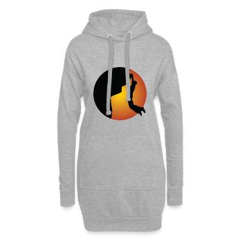 grimpeur - Sweat-shirt à capuche long Femme - gris chiné - Devant