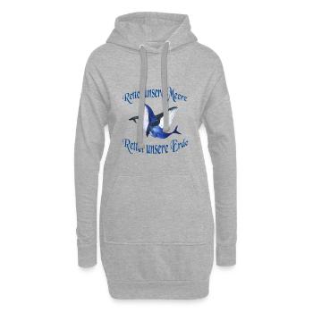 Rettet unsere Meere Wale T-Shirt - Hoodie-Kleid - Grau meliert - Vorne