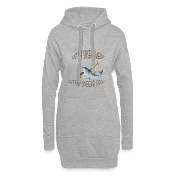 Rettet unsere Meere T-Shirt Narwal - Hoodie-Kleid - Grau meliert - Vorne