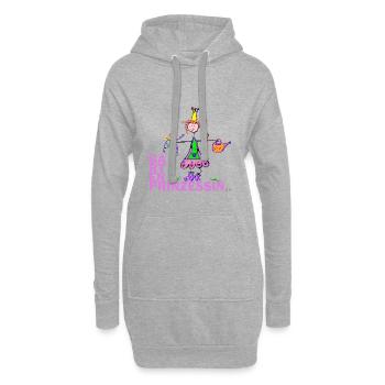 Princesse de jardin avec des bottes en caoutchouc - Sweat-shirt à capuche long Femme - gris chiné - Devant