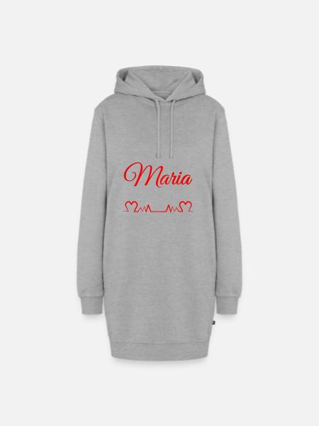 maria,vorname,mädchen,geburtsname - Hoodie-Kleid - Grau meliert