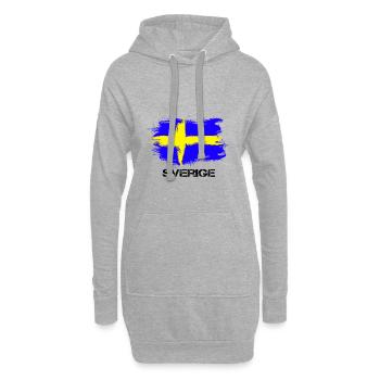 Suède Suède Sverige flag - Sweat-shirt à capuche long Femme - gris chiné - Devant