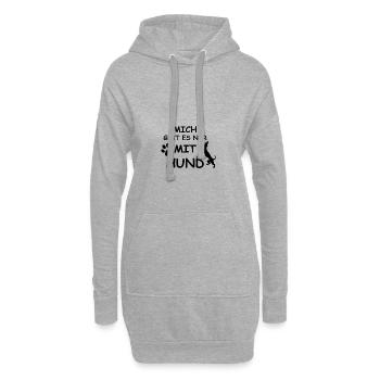 nur mit hund hundebesitzer - Hoodie-Kleid - Grau meliert - Vorne