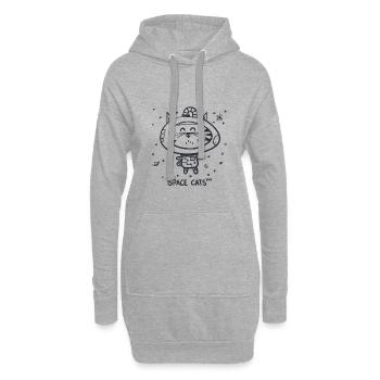 Weltraum Katze | Astronauten Katze | Geek | Nerd - Hoodie-Kleid - Grau meliert - Vorne