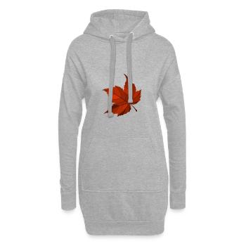 Ahornblatt, Herbst, Laub, Blätter - Hoodie-Kleid - Grau meliert - Vorne