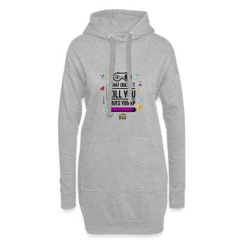 Gamer Nerd accro Jeu de jeu de jeu - Sweat-shirt à capuche long Femme - gris chiné - Devant
