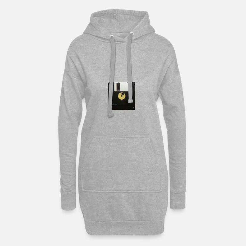 Floppy Disk - Hoodie-Kleid - Grau meliert