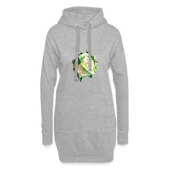 chou-fleur - Sweat-shirt à capuche long Femme - gris chiné - Devant