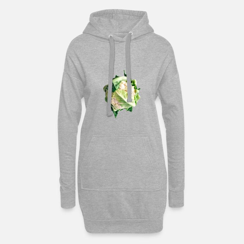 Blumenkohl - Hoodie-Kleid - Grau meliert