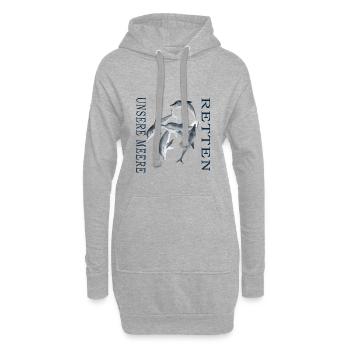 Sauvez nos mers Dauphin T-shirt - Sweat-shirt à capuche long Femme - gris chiné - Devant