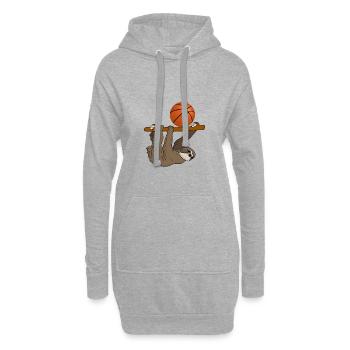 Faultier Basketball fauler Basketballspieler - Hoodie-Kleid - Grau meliert - Vorne