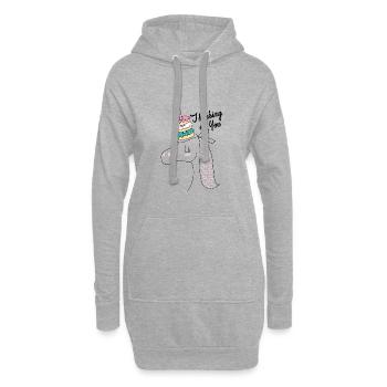 Donut einhorn - Hoodie-Kleid - Grau meliert - Vorne