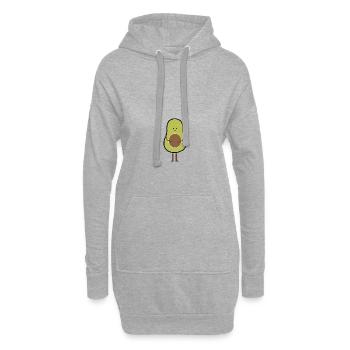 Schwangere Avocado - Hoodie-Kleid - Grau meliert - Vorne