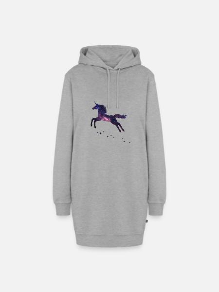 Einhorn - Hoodie-Kleid - Grau meliert