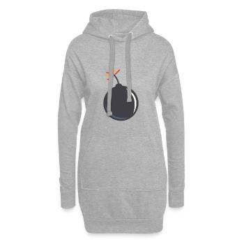 bombe - Sweat-shirt à capuche long Femme - gris chiné - Devant