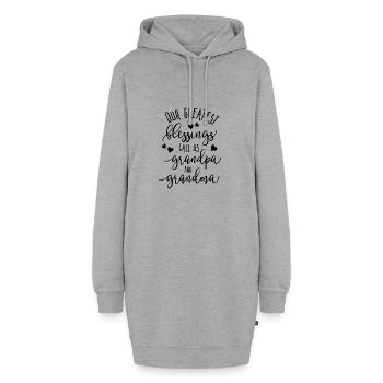 Nos plus grandes bénédictions nous appellent grand-père et grand-mère - Sweat-shirt à capuche long Femme - gris chiné - Devant