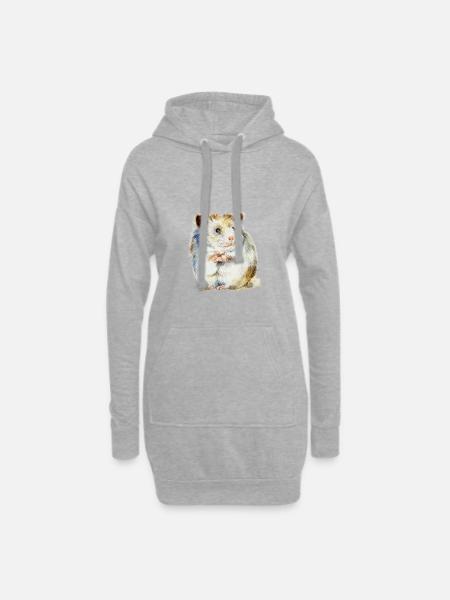 HAMSTER - der Hamster - Hoodie-Kleid - Grau meliert