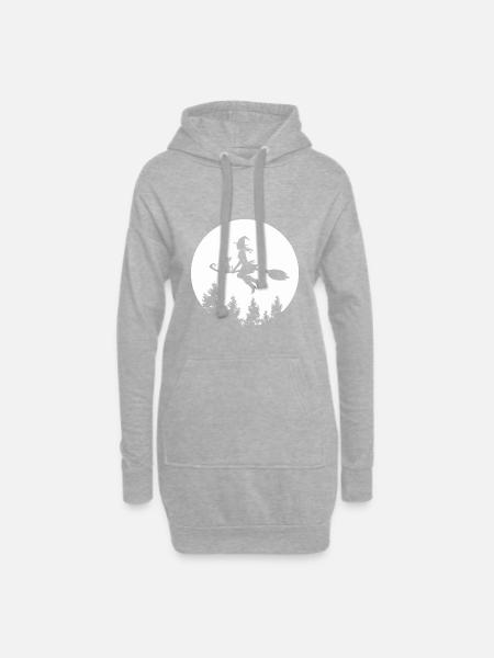 Flying witch - Hoodie Dress - heather grey
