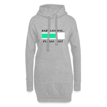 Schwanger Baby loading please wait Geschenkidee - Hoodie-Kleid - Grau meliert - Vorne