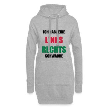 Links rechts schwaeche rot grün green red - Hoodie-Kleid - Grau meliert - Vorne