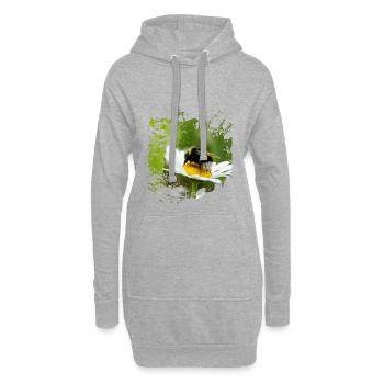 Hummeln sind die fleißigen Schwestern der Bienen. - Hoodie-Kleid - Grau meliert - Vorne