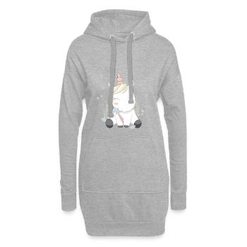 Baguette de licorne | licorne - Sweat-shirt à capuche long Femme - gris chiné - Devant