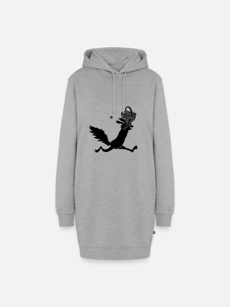 Eichhörnchen - Hoodie-Kleid - Grau meliert