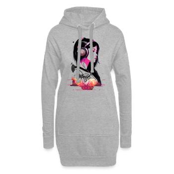 JUST MUSIC t-shirt. music is life - Sweat-shirt à capuche long Femme - gris chiné - Devant