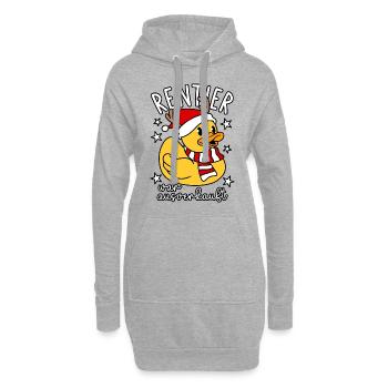Rentier war ausverkauft - Hoodie-Kleid - Grau meliert - Vorne
