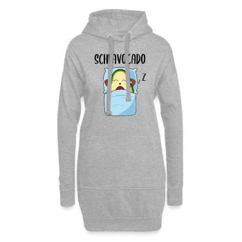 Lustige Avocado Schlafende Frucht Beere Geschenk - Hoodie-Kleid - Grau meliert - Vorne