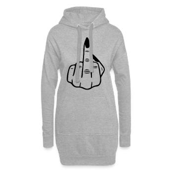 Middle Finger Fuck Funny T-Shirt Idée cadeau - Sweat-shirt à capuche long Femme - gris chiné - Devant