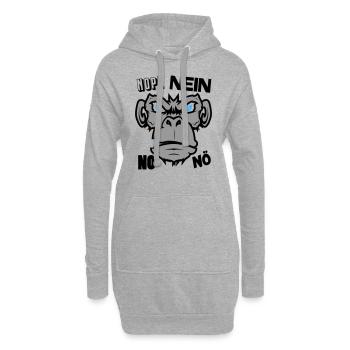 Nope No Nö Nein Ich will nicht Ich mache das nicht - Hoodie-Kleid - Grau meliert - Vorne