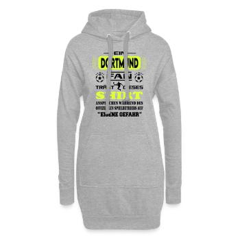 Fußball Fan Fussballverein Dortmund - Hoodie-Kleid - Grau meliert - Vorne
