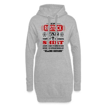 Fußball Fan Fussballverein Rostock - Hoodie-Kleid - Grau meliert - Vorne