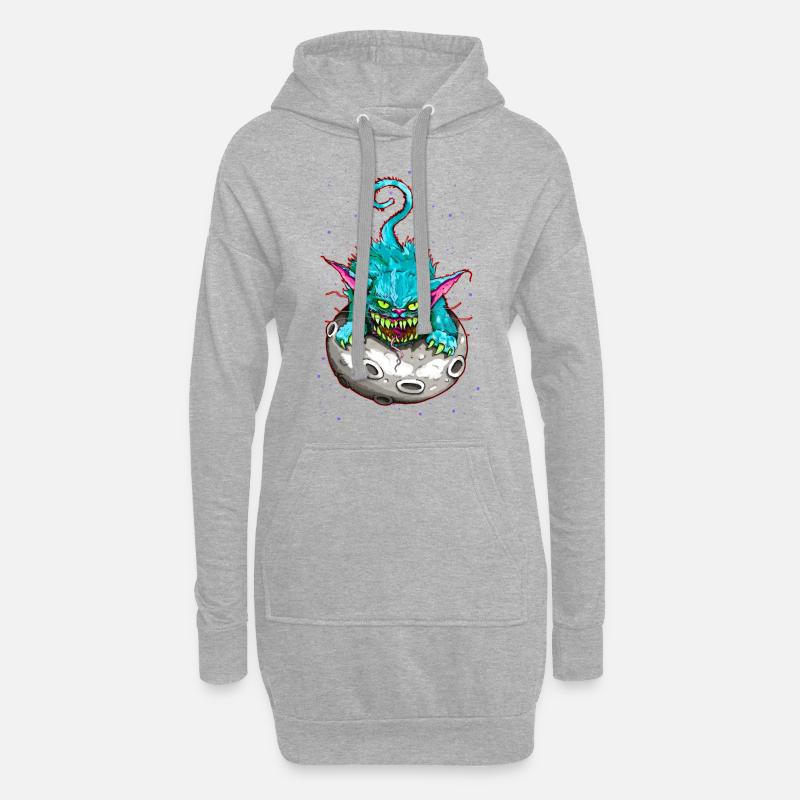 SPACE CAT - Hoodie-Kleid - Grau meliert
