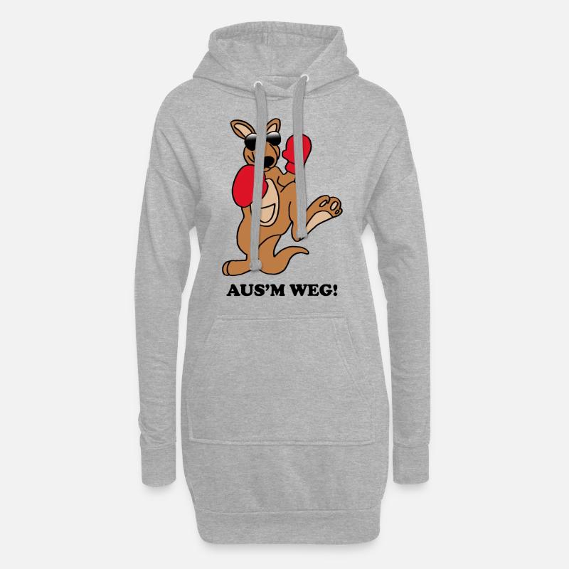 Känguru - Hoodie-Kleid - Grau meliert